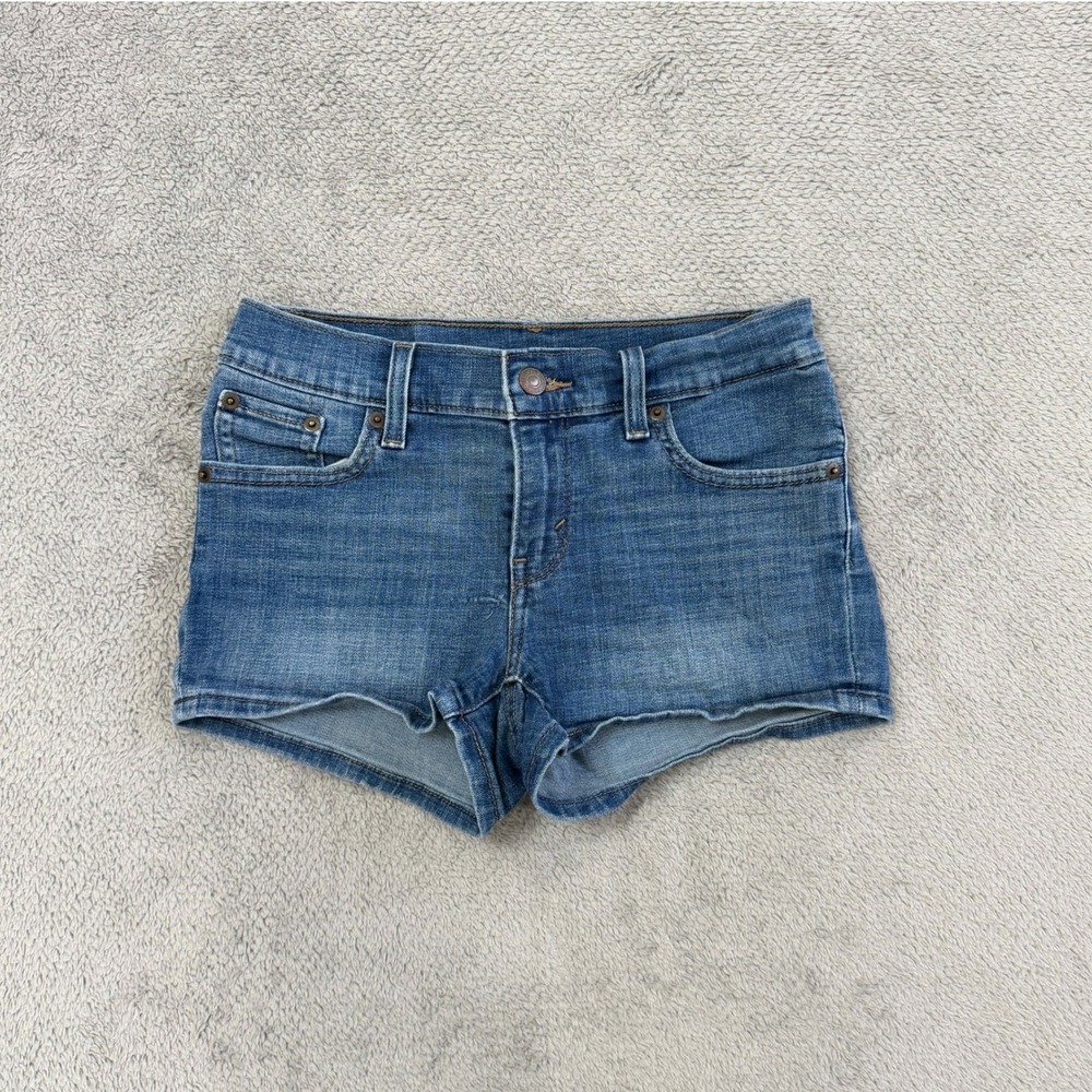 Levis Denim Shorts Womens 25 Blue Low Rise Cut Off Mini Jean Shorts